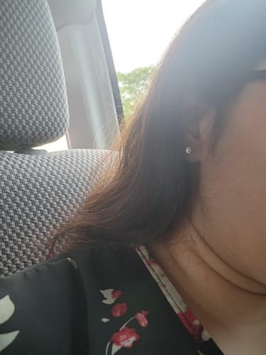 Customer photo review of Janan Moissanite Earrings
