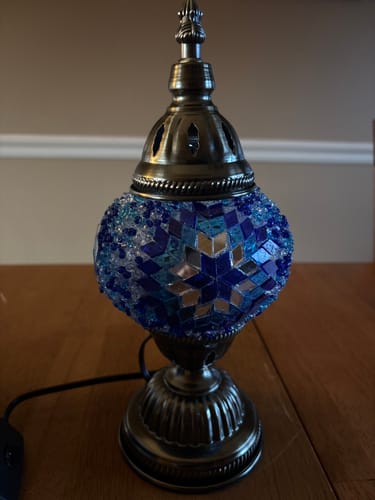Customer photo review of Turkish Table Mosaic Lamp Kit