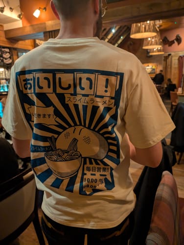 Customer photo review of Ramen Gobbler T-Shirt