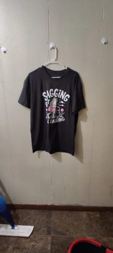 Customer photo review of Sagging But Still Gagging Funny Frog Meme T-Shirt Women's Fashion Short Sleeve Sarcastic Saying Tee Mother's Day Grandma Gifts