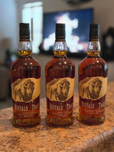 Customer photo review of Buffalo Trace Bourbon Whiskey 1L 3 Pack