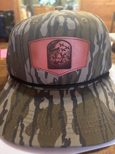 Customer photo review of Custom Leather Patch Goat Rope Hats - Mossy Oak & Old’s Cool Styles - Lost Hat Co.