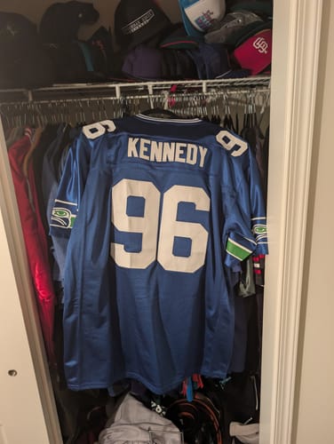 Customer photo review of Men's Seattle Seahawks Cortez Kennedy Mitchell & Ness Royal Legacy Replica Jersey1