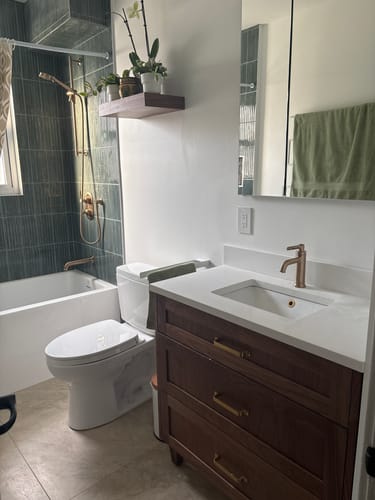 Customer photo review of Bridgeport SLIM 36" American Black Walnut Bathroom Vanity - All Drawers