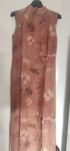 Customer photo review of Gu Hua 古画 Ancient Painting Modernized Butterfly Textured Sleeveless Qipao