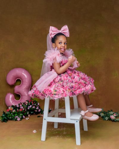 Customer photo review of Girls Spring Birthday Princess Dress Flower Girl Party Dress Girls Prom Dress