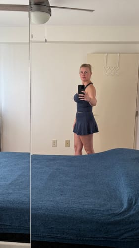 Customer photo review of The Dynamic Crop Top Tennis Skirt 2-Piece Set