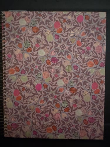 Customer's Scout Planner showing the colorful Thumbelina print cover.