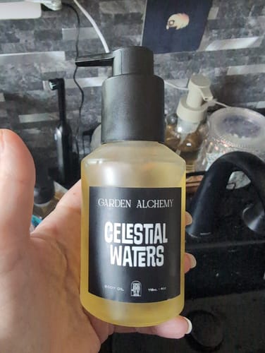 Customer photo review of CELESTIAL WATERS BODY OIL