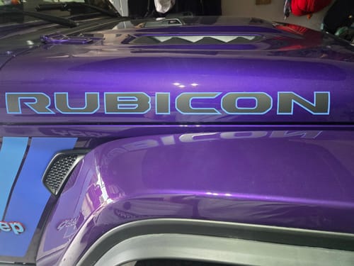 Customer photo review of RUBICON Hood Lettering | Set of 2