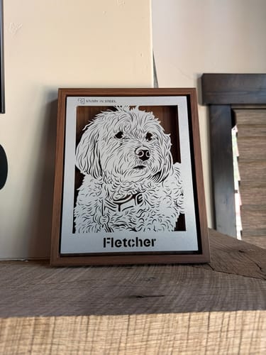 Customer photo review of Custom Pet Metal Portrait