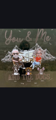 Customer photo review of You Me & The Dogs Camping Couple Personalized RV Decal