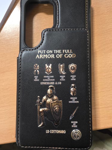 Customer photo review of Put On The Full Amor Of God - Personalized Christian Wallet Phone Case