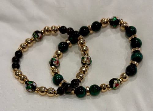 Customer photo review of Cloisonne Beads Pack of 20 - Black Multi