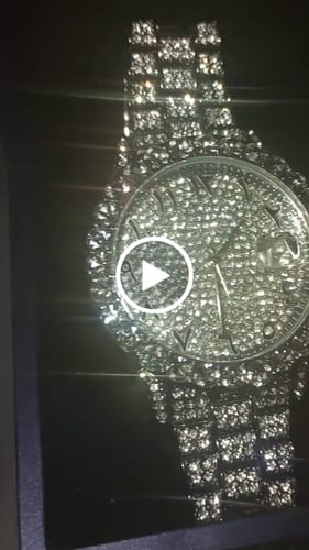 Customer video review of Arabic Dial Diamond Simulant Watch - Silver