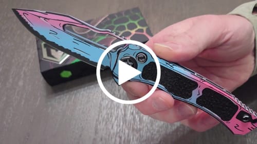 Customer video review of Heretic Cotton Candy Wraith – MagnaCut Blade, Cel Shade Cotton Candy Handle, Fully Machined Clip – Manual – Made in USA (H001-CS-CC)