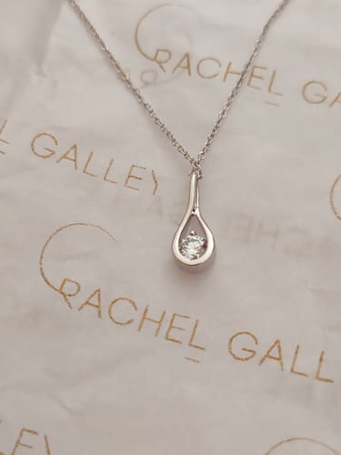 Customer photo review of Versa Teardrop Solitaire Lab Grown Diamond Pendant
