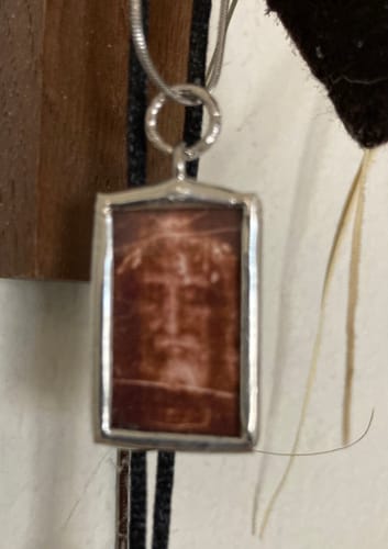 Customer photo review of Holy Face Custom Pendant