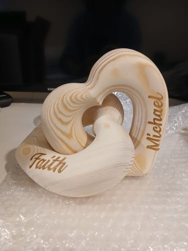 Customer photo review of Romantic Couple - Personalized Infinity Heart Sculpture