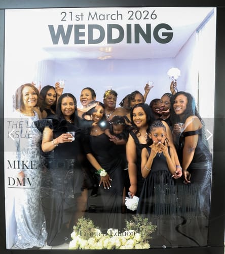 Customer photo review of 6.5x7.5ft Magazine Photo Booth Party Photo Box