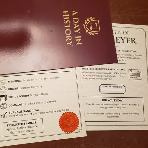 Customer photo review of Surname History Pack