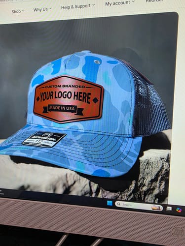 Customer photo review of Premium Custom Leather Patch Hats (Wholesale)