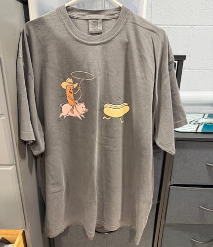 Customer photo review of Outlaw Dog — Premium Tee