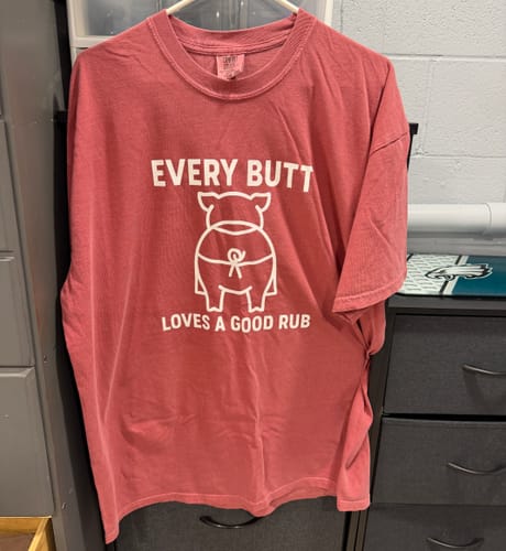 Customer photo review of Rubbin' Butts — Premium Tee