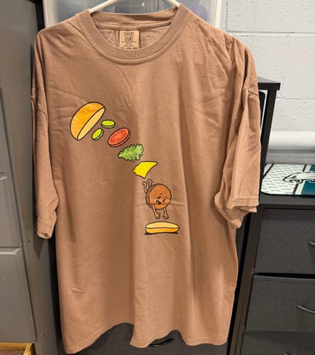 Customer photo review of Burger Bomb — Premium Tee