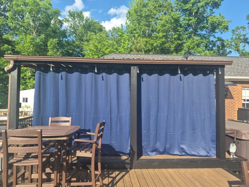 Customer photo review of Extra Wide Outdoor Curtains - Waterproof Windproof Blackout for Patio Pergola | UV Fade Resistant & all-Season Use
