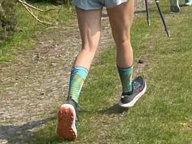 Customer photo review of Injinji Trail Midweight Crew Womens Jungle (Artist Designed SS26)