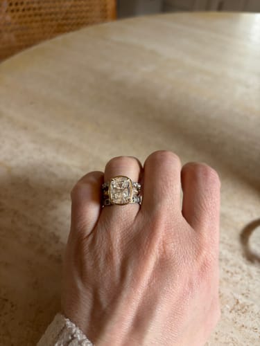 Customer photo review of Custom Order: 5 Carat (E VVS2) Brilliant Cut Cushion For (ngeverett@gmail.com)