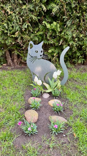 Customer photo review of Gartenstecker Katze sitzend