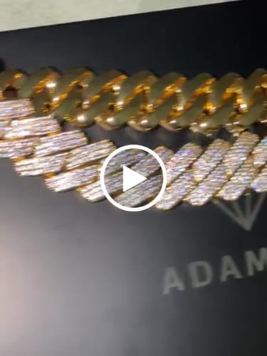 Customer video review of 20mm Moissanite Monaco Chain - 18k Gold - D Colour - VVS1