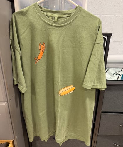 Customer photo review of Hotdog Dive — Premium Tee
