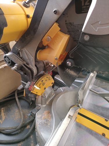 Customer photo review of Dust Collection Chute for Dewalt DW715/716 12" Non-Sliding Miter Saw