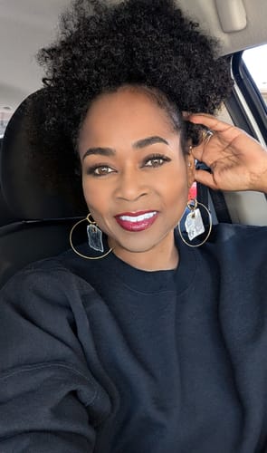 Customer photo review of Clarity zone earrings