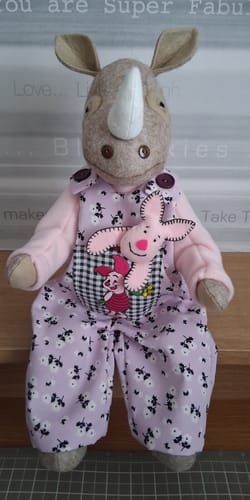 Customer photo review of Rhino Play Doll PDF Pattern and Video Tutorial