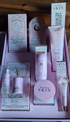 Customer's photo of the Dream Under The Moon set from the makeup bundle, showing various items in a pink display box.