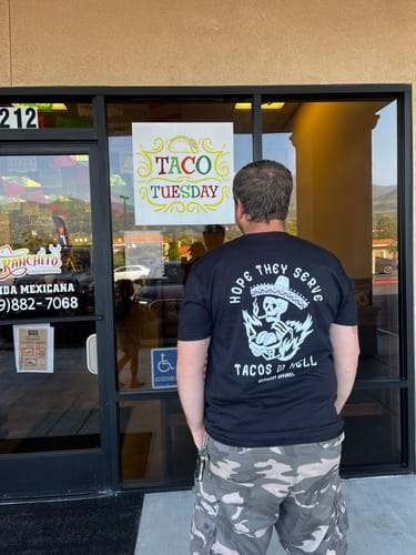 Customer photo review of TACOS TEE