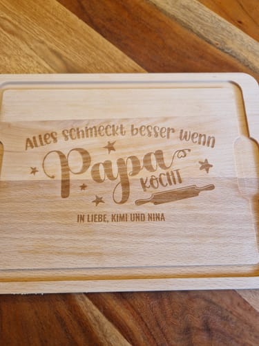 Customer photo review of Wenn Papa kocht - Schneidebrett