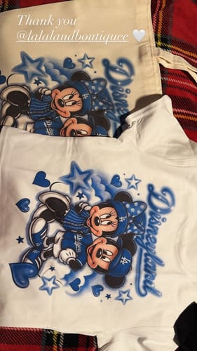 Customer photo review of mickey & minnie x dodgers women’s crop top
