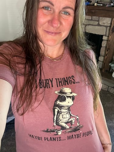 Customer photo review of I Bury Things T-Shirt