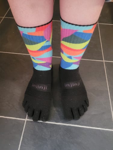 Customer photo review of Injinji Trail Midweight Crew Mens Verdure (Artist Designed SS26)