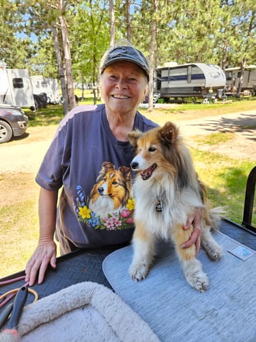 Customer photo review of Shetland Sheepdog Spring Portrait T-Shirt