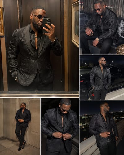 Customer photo review of Men's Plus Size Blazer & Pants Set