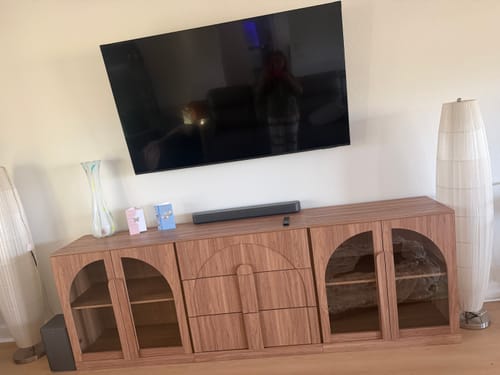 Customer photo review of Bijou Mid-Century Modern Modular Media Console (3-Piece)