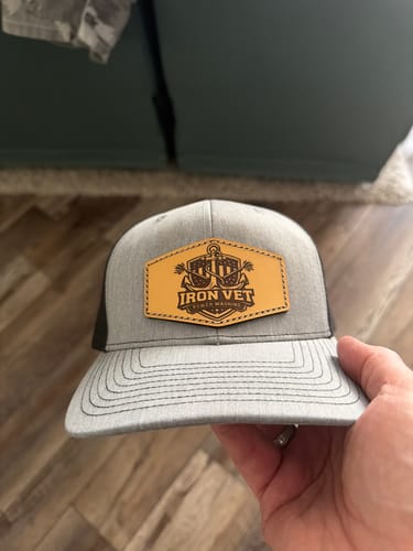 Customer photo review of Premium Custom Leather Patch Hats (Wholesale)