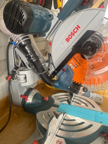 Customer photo review of Dust Collection Chute for Bosch Axial Glide Miter Saw