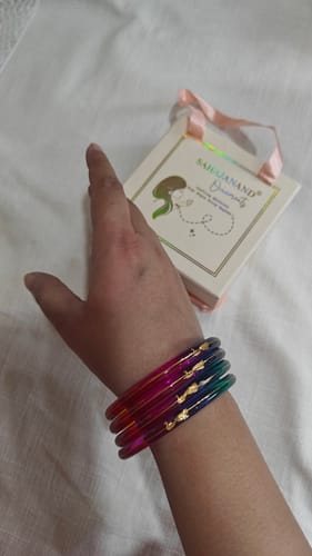 Customer photo review of "Mayur A Colorful Peacock Style!" - 916 22k Gold Bangles (Multicolour)